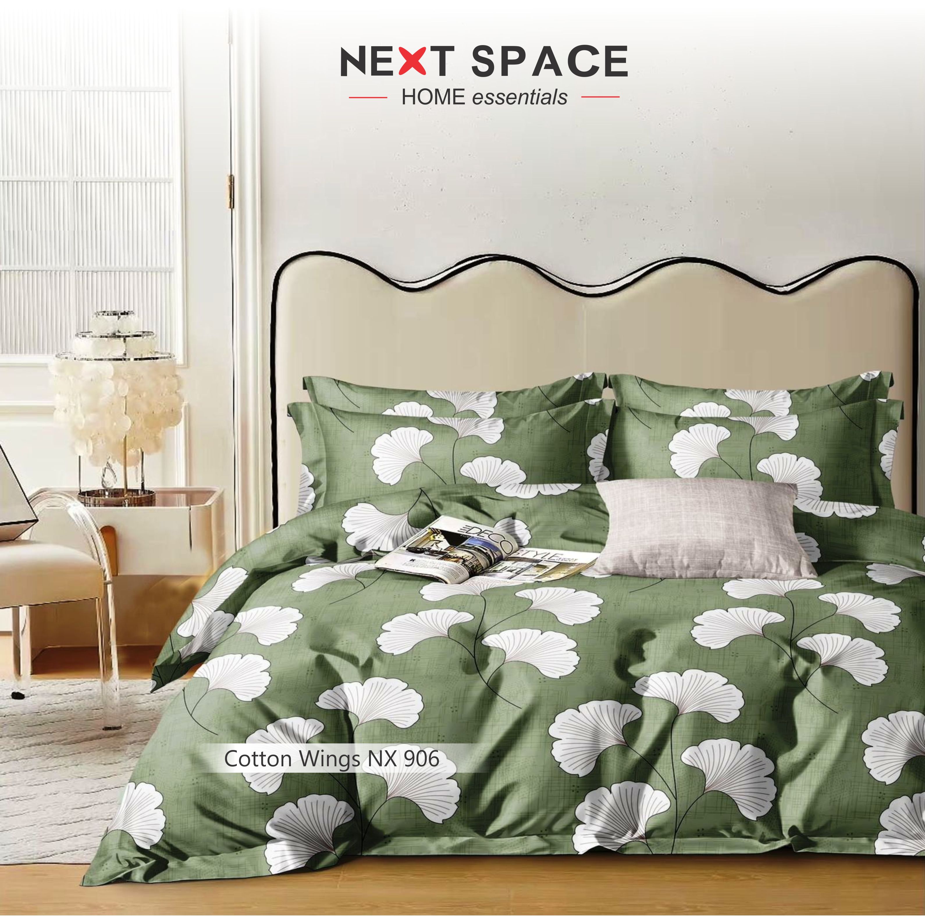 Next Space - Soft Cotton Feel Bed Sheet with Pillow Covers - NX 906 - Cotton Wings
