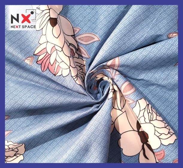 Next Space - Soft Cotton Feel Bed Sheet with Pillow Covers - NX 947 - Urban Fab Blue