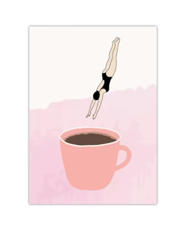 Swimmer in Coffee Cup Poster