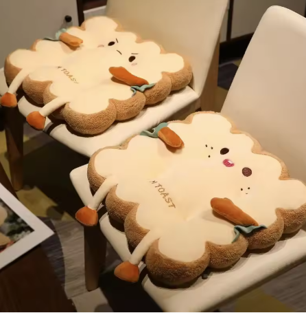 Toast-Shaped Plush Cushions