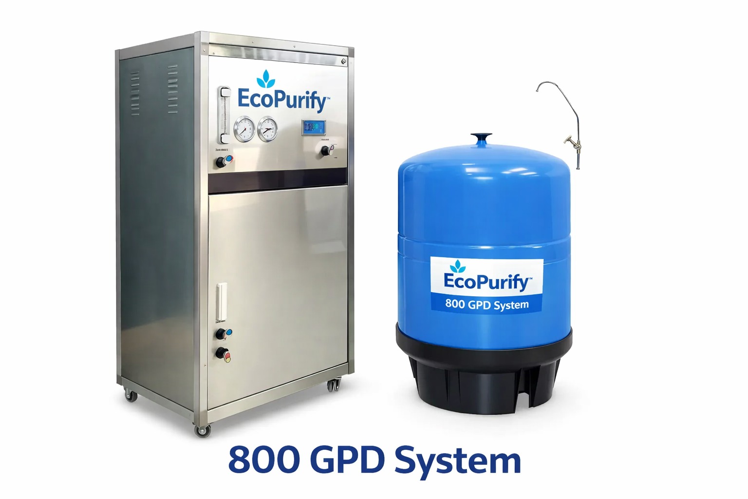 EcoPure Titan 800 GPD Water Filtration System – Compact & Mineralized Water for Filling Stations