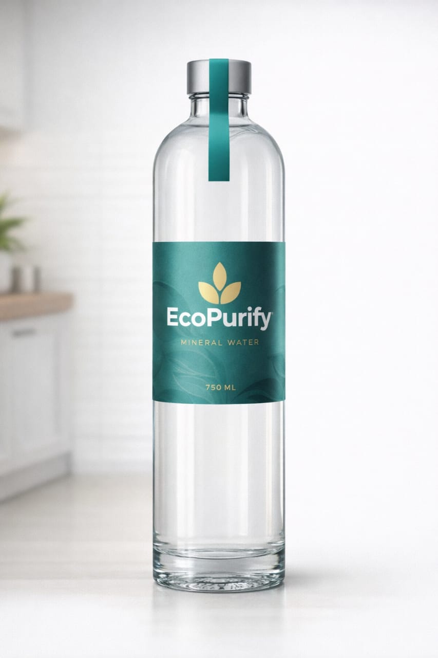 EcoPurify Glass Mineral Water 750ml Bottle