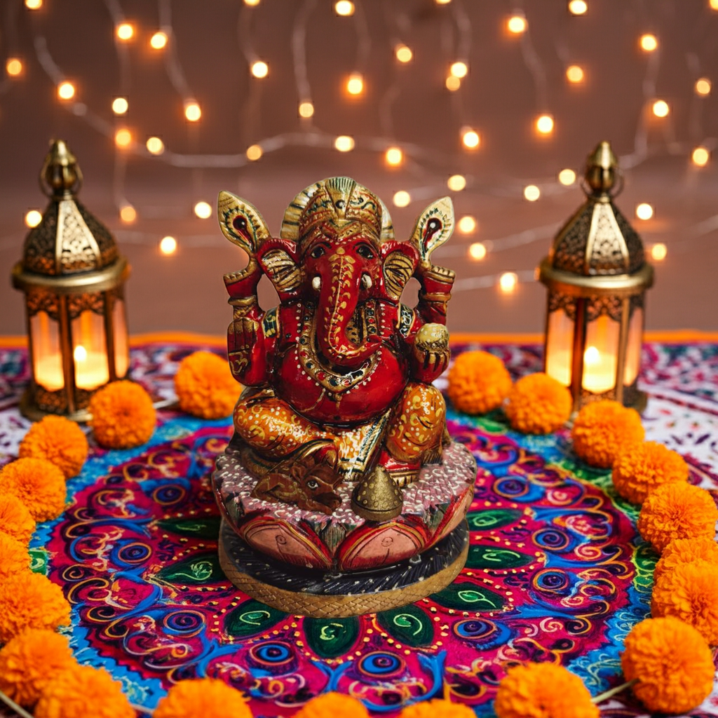 Handcrafted Painted Lord Ganesha Idol