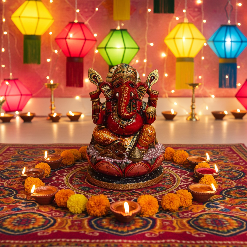 Handcrafted Painted Lord Ganesha Idol