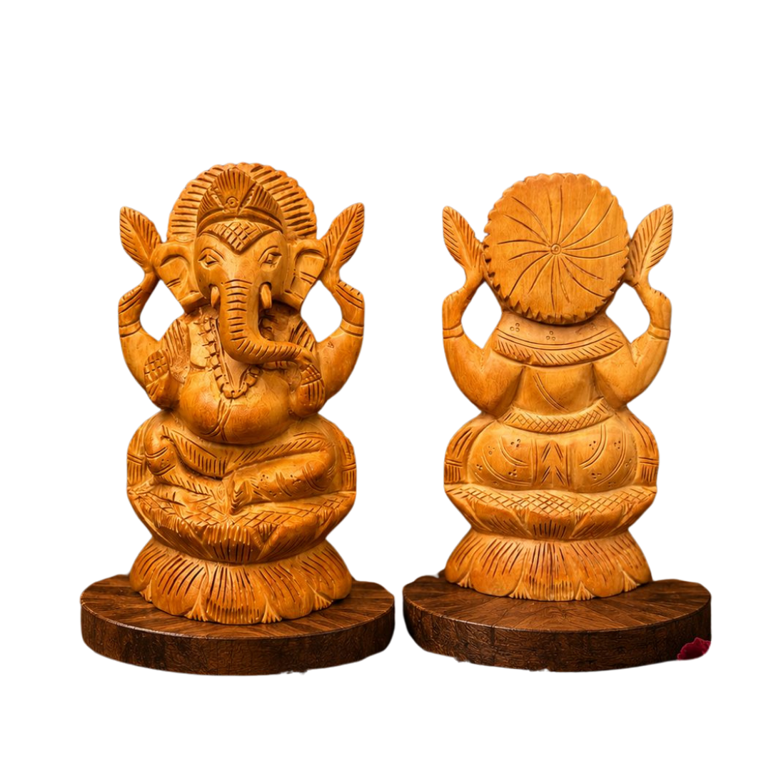 Handcrafted Kadam Wood Ganesha Idol