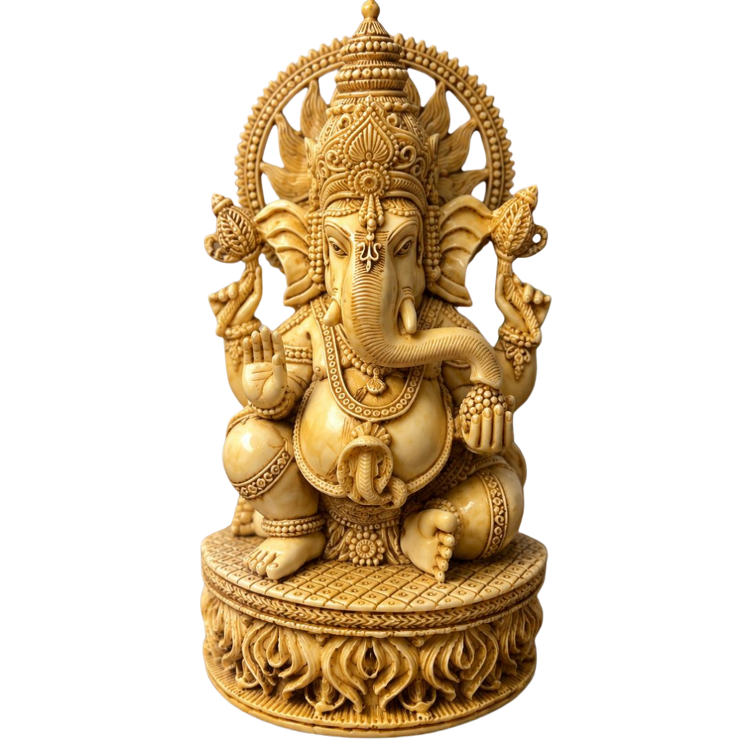 Divine Blessings Ganesha Idol – Premium Marble Finish Decorative Statue | Luxury Home Décor & Gift
