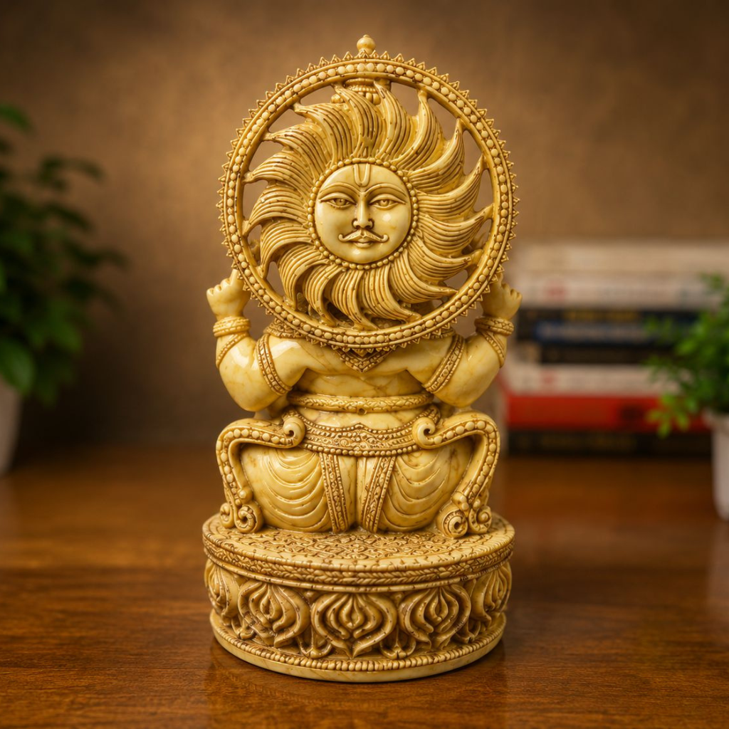 Divine Blessings Ganesha Idol – Premium Marble Finish Decorative Statue | Luxury Home Décor & Gift