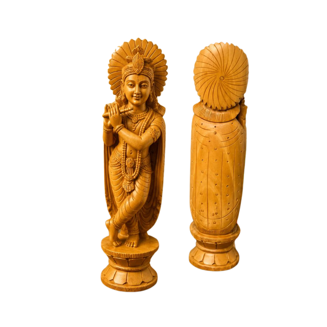 Handcrafted Kadam Wood Krishna Idol