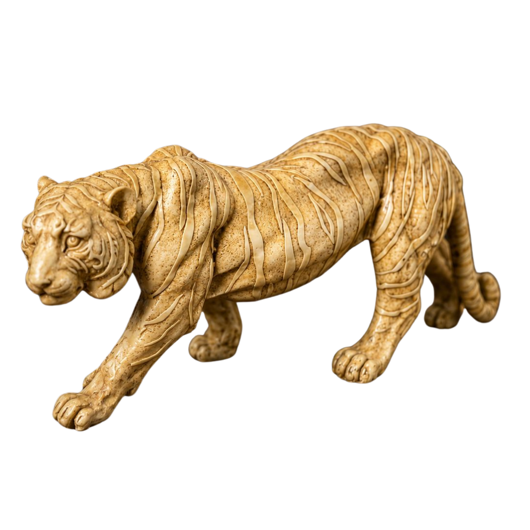Handcrafted Marble Tiger Statue – Symbol of Strength & Courage