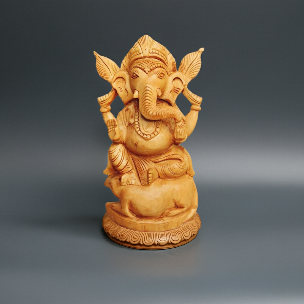 Wooden Ganesha Statue