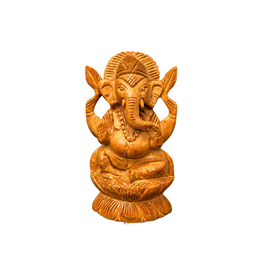 Handcrafted Kadam Wood Ganesha Idol
