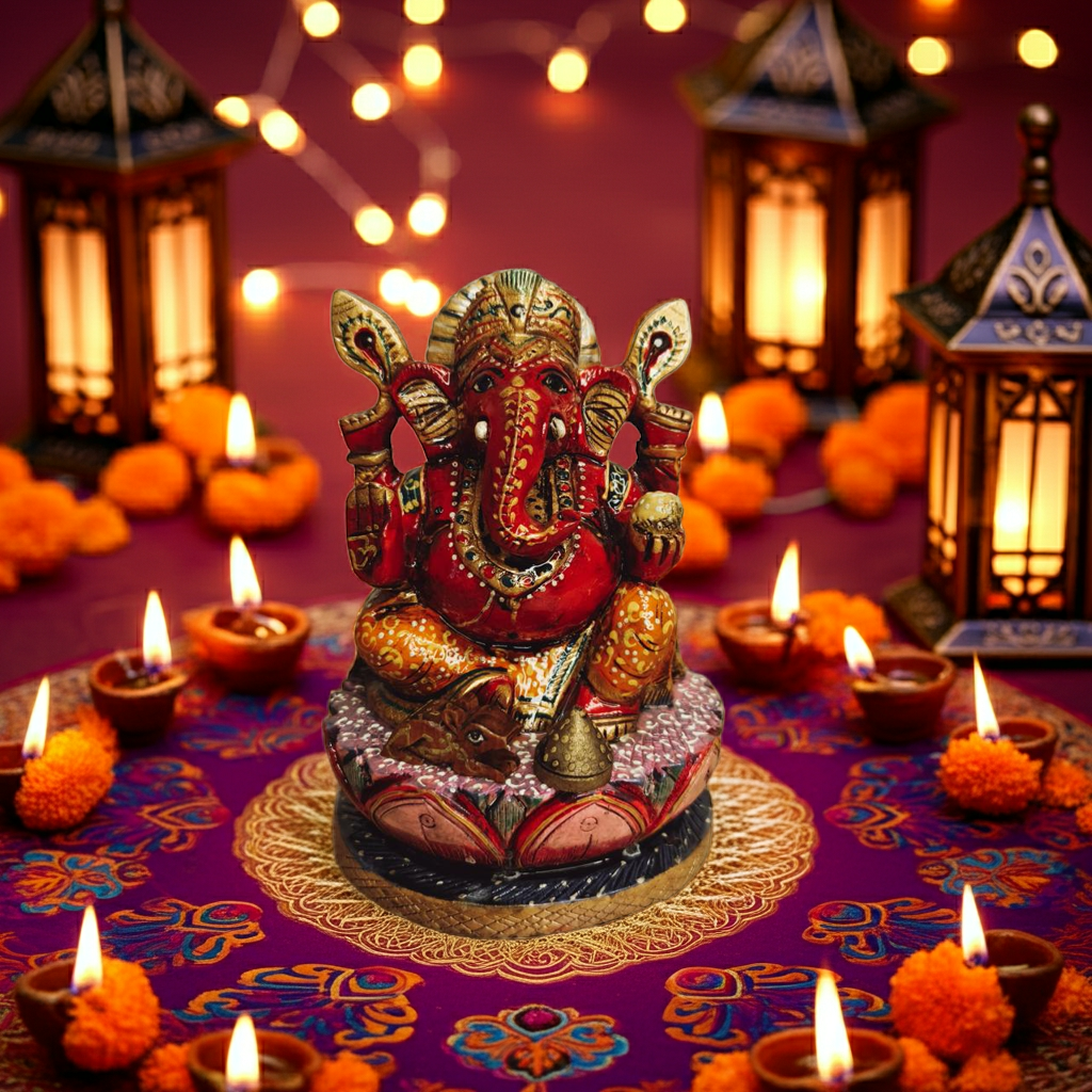 Handcrafted Painted Lord Ganesha Idol