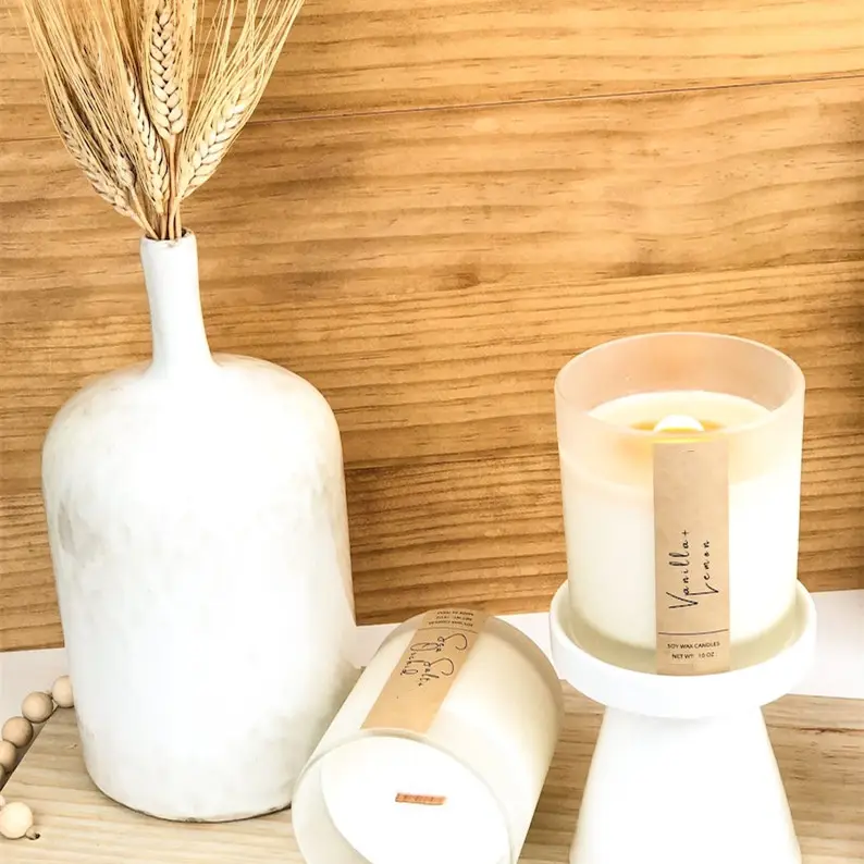 Luxus Duftkerzen-Set mit Holzdocht und Soja-Wachs für Wohnkultur || Luxury Soy Wax Scented Candle Gift Set with Wooden Wick for Home Decor