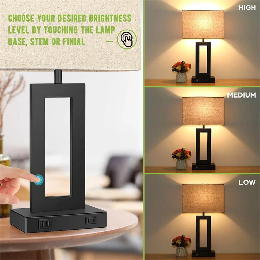 Kreative Touch-Dimmer Tischlampe mit USB-Ladefunktion || Creative Touch Dimmer Table Lamp with USB charging