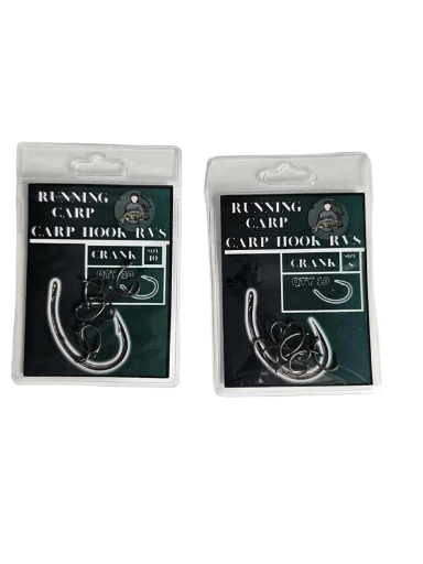 Crank karpių kabliukas juodas, RVS