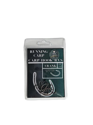 Crank karpių kabliukas juodas, RVS