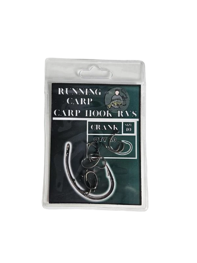 Crank karpių kabliukas juodas, RVS