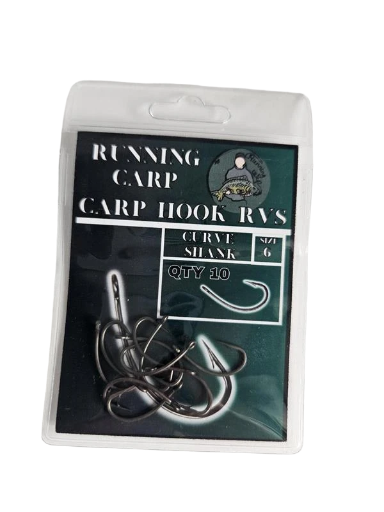 Lenkto kotelio karpių kabliukas juodas, RVS