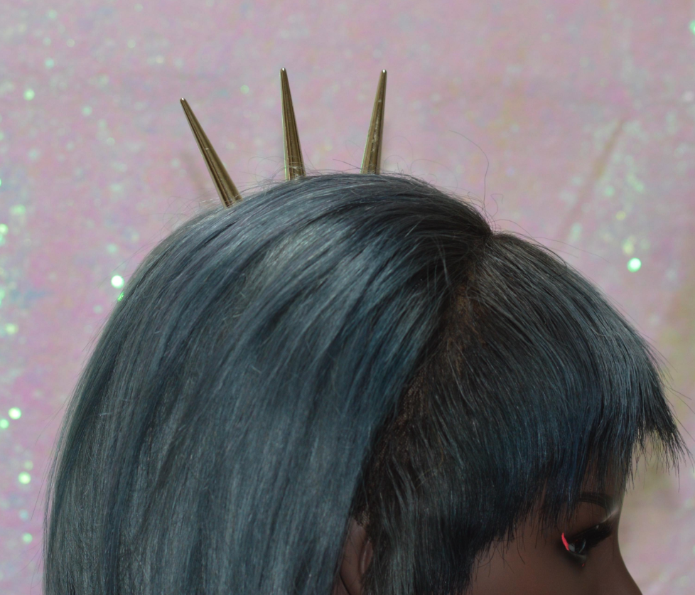 Edgy Spike & Horn Hair Clips - Alternative Gothic Accessories Metal horns
