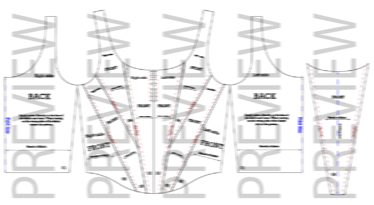 Sewing Pattern for a Bodice corset tank top with boning Size L DIGITAL DELIVERY Version 01