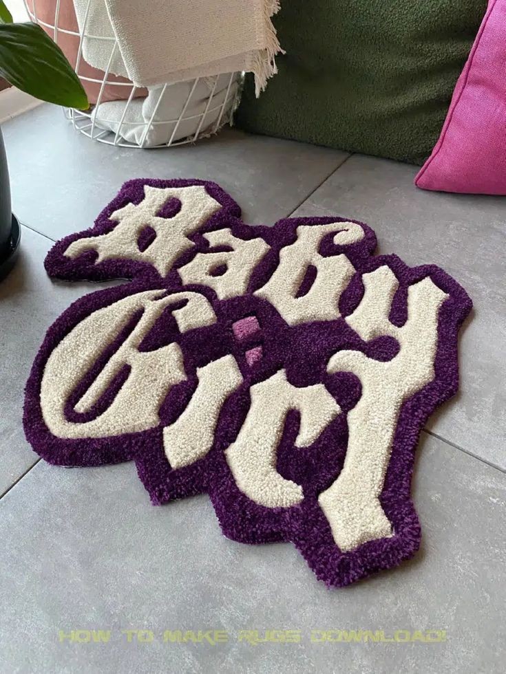 Handcrafted decorative Custom Baby Girl Rug designed to elevate the charm of your living space.