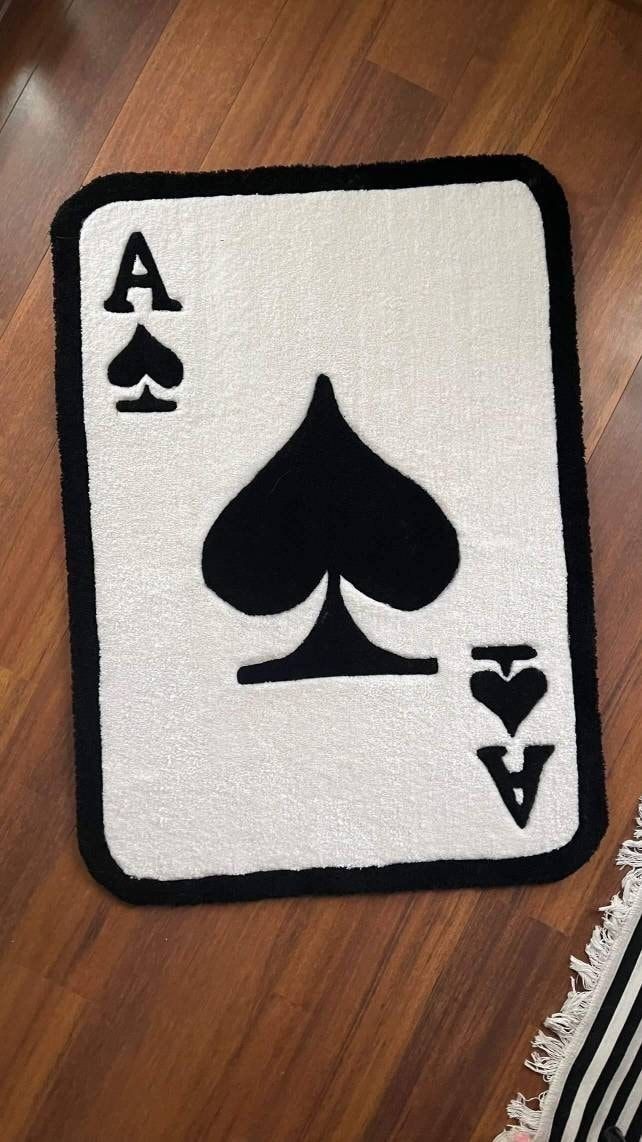 Handmade Ace of Spades Rug