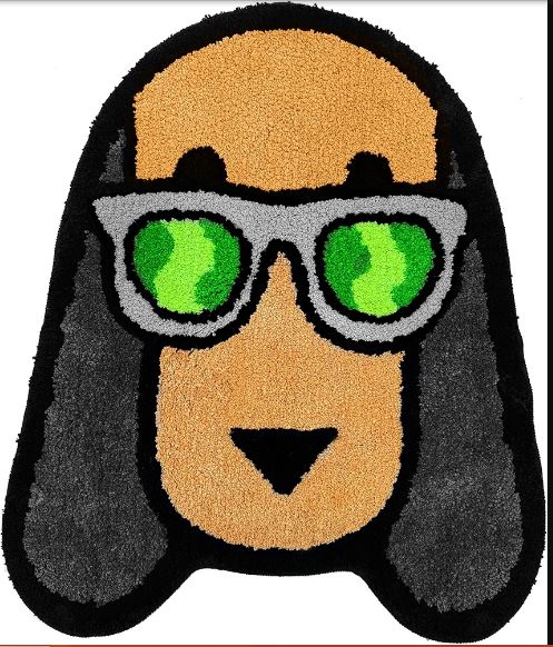 Handmade Dog Face Floor Rug perfect for kids Room, Sports Room