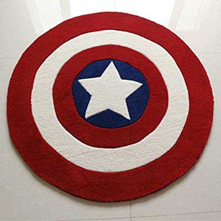 Handmade Round Captain America Rug For Gen Z