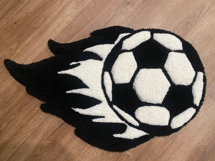 Handmade Soccer Ball Rug for Sports Lover