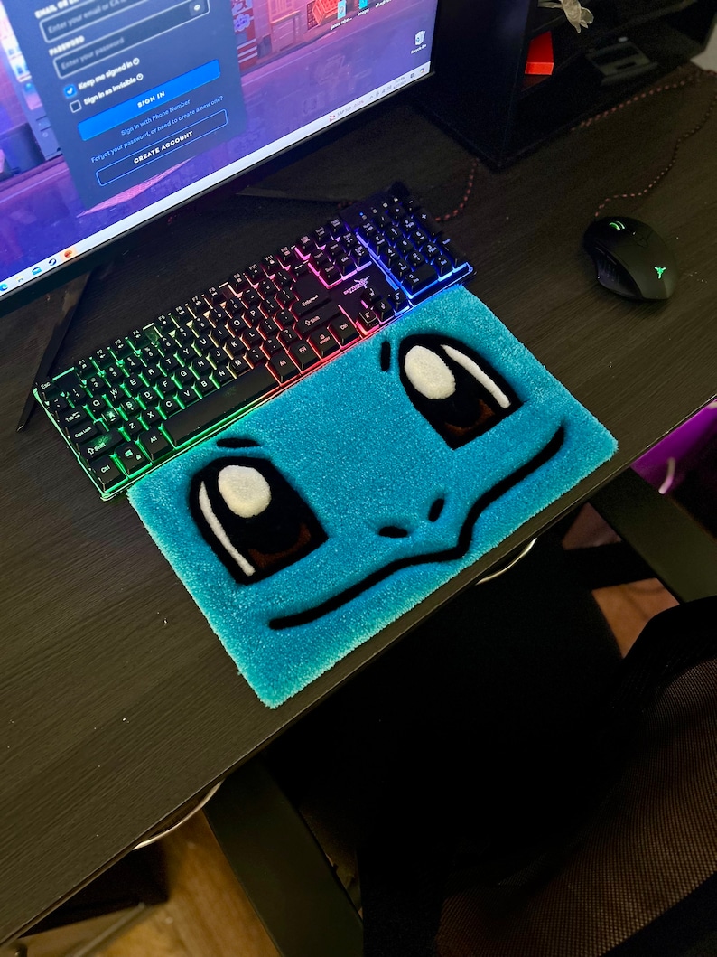 Squirtle Custom Keyboard Rug