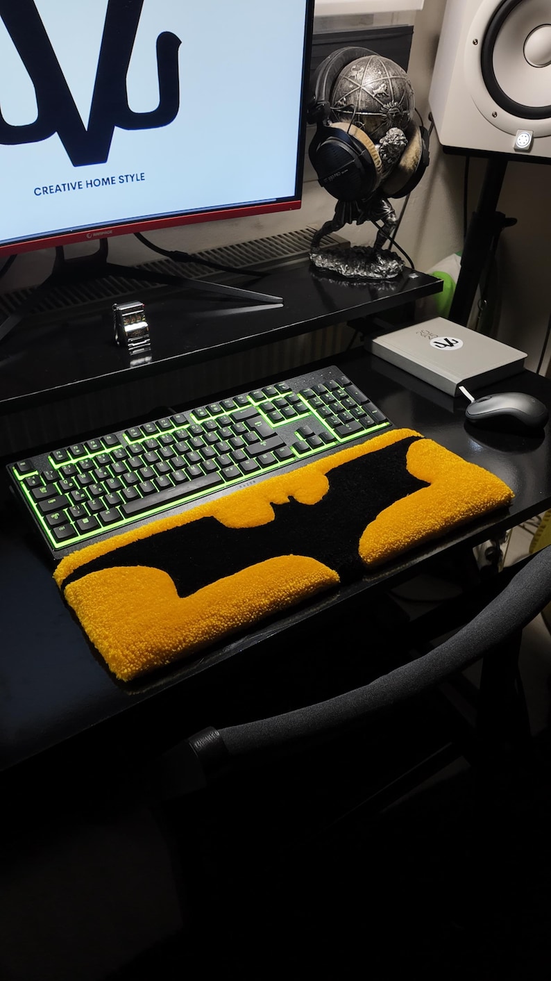 Handmade Batman Logo Keyboard Rug