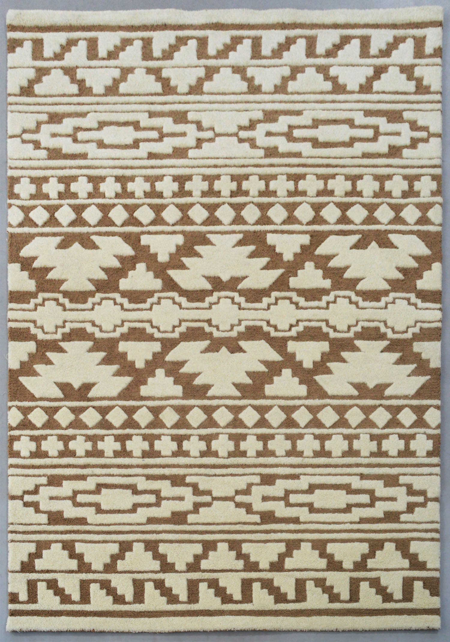 Hand Tufted Geometric pattern Wool Area Rug for Living Room, Bedroom, Kids Room and Guest Room