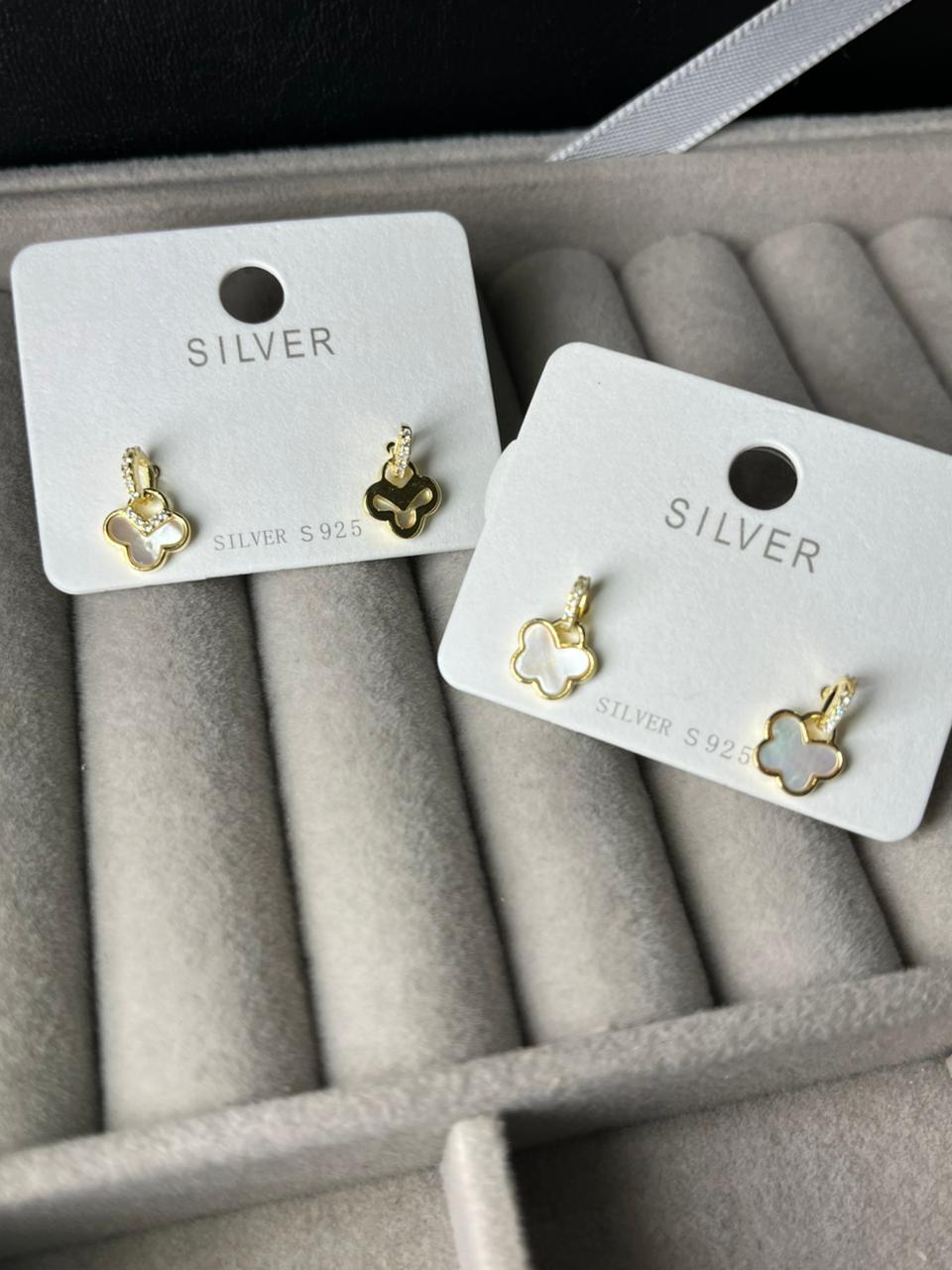 Aros cleffs de plata dorada