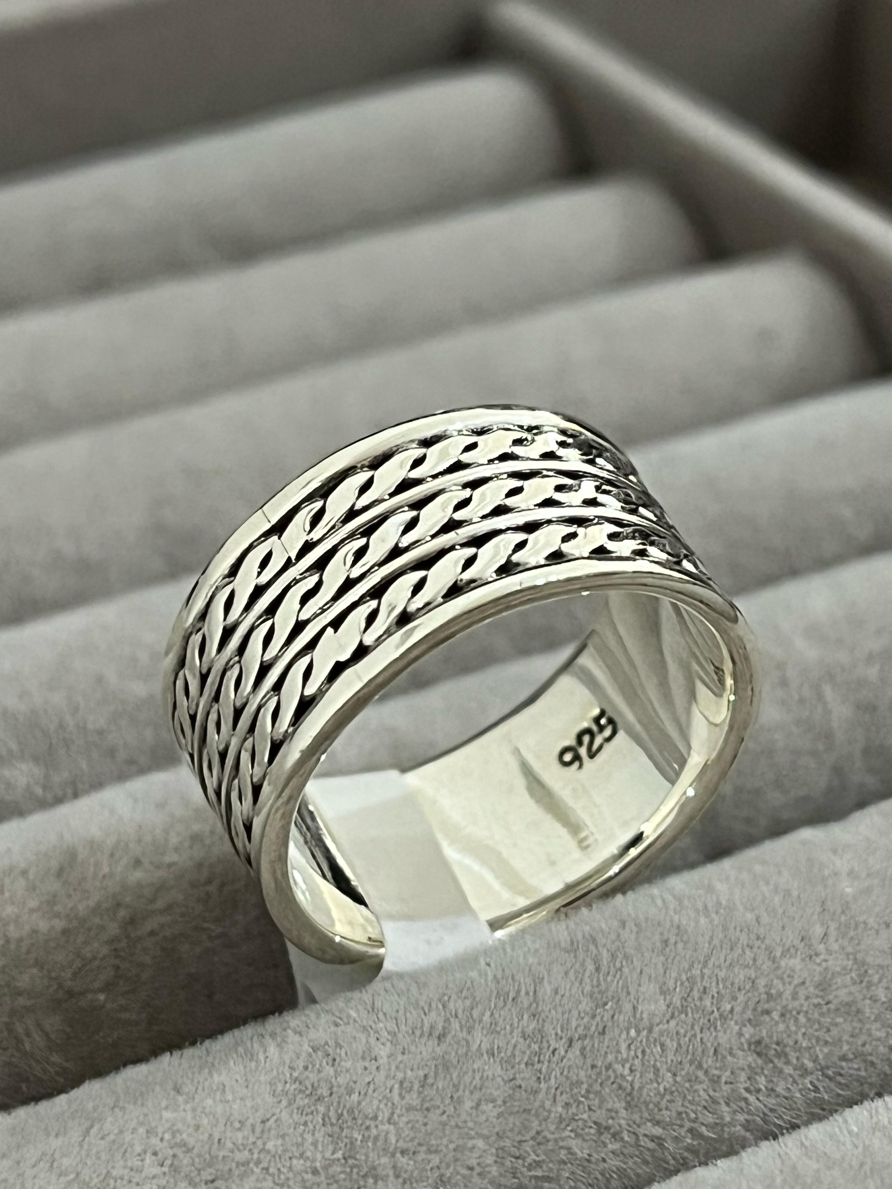 Anillo de plata 925 para hombre con dibujo