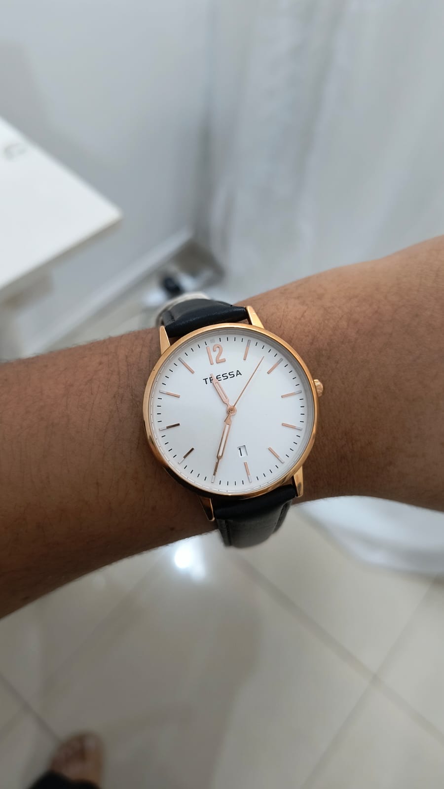 Reloj de Trassa malla de cuero con calendario