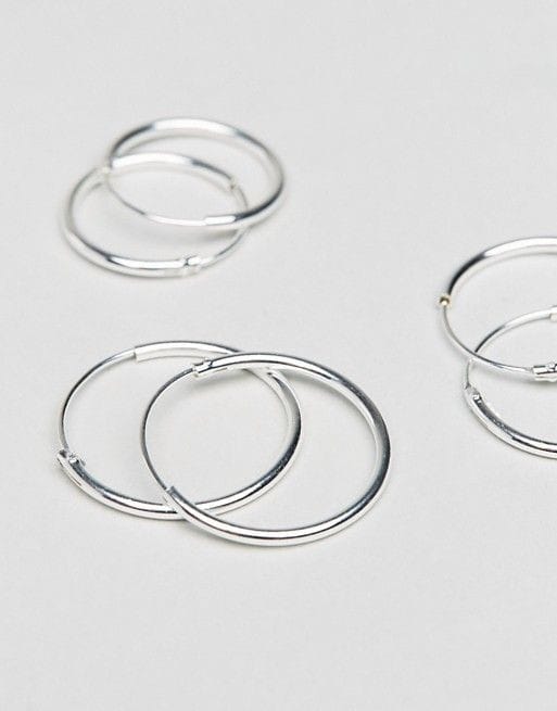 Argollitas lisas de plata