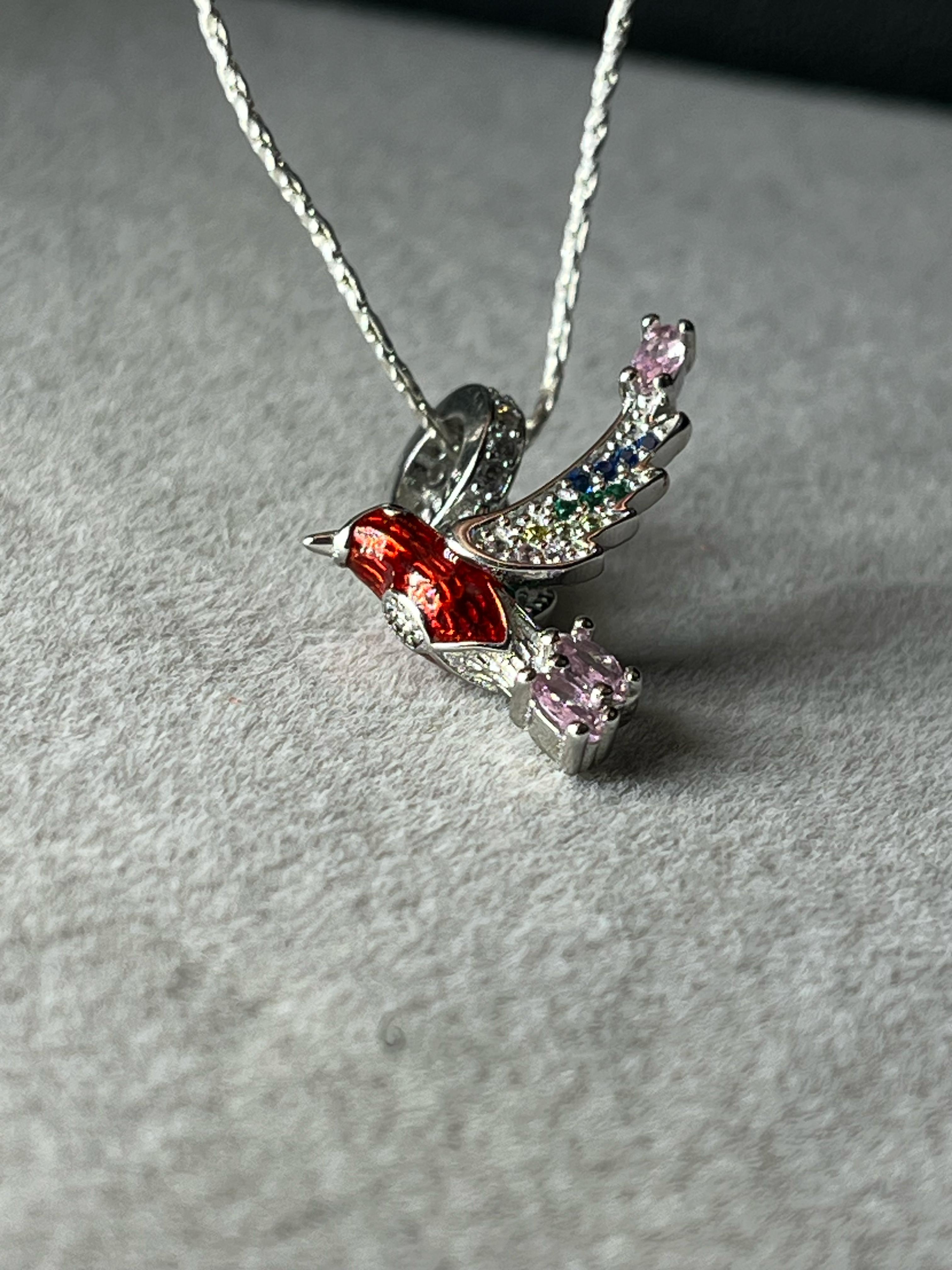 Dije colibri esmaltado