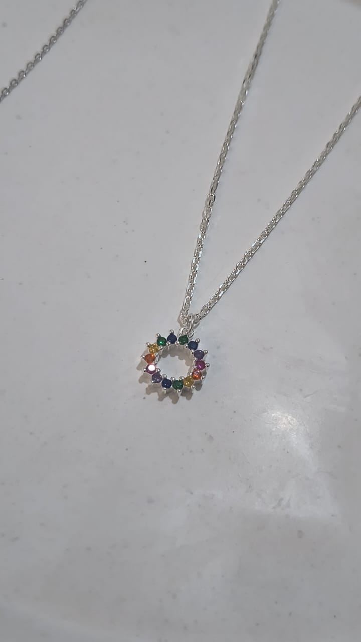 Gargantilla circulo calado multicolor