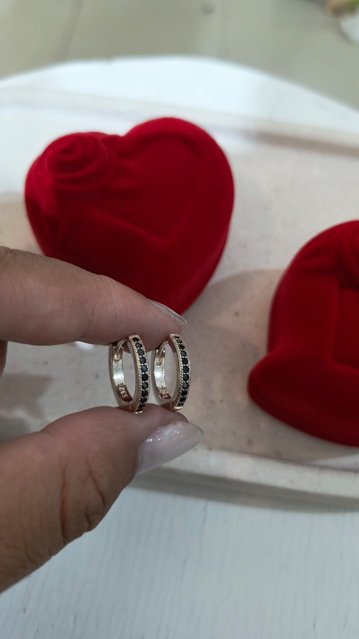 Argollitas con piedras onix