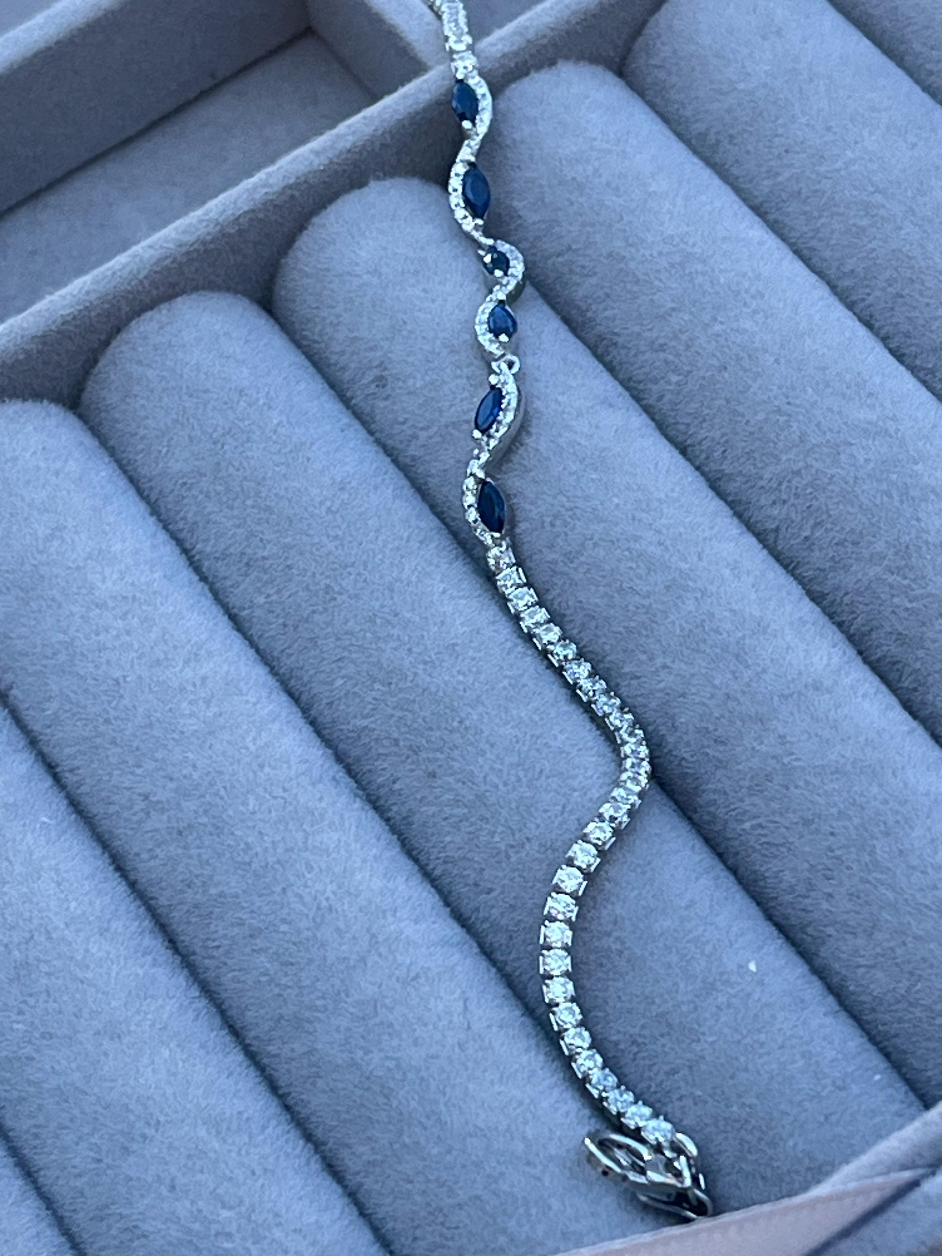 Pulsera tenis piedra zafiro