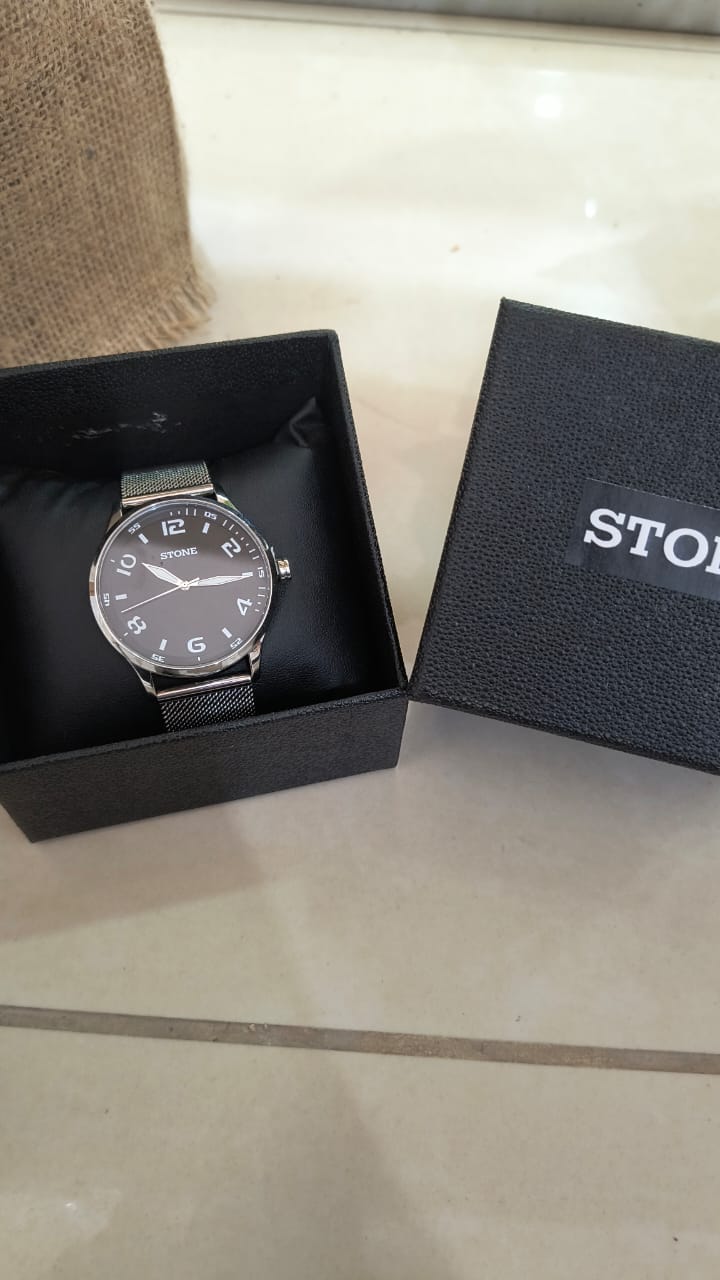 Reloj de stone malla de acero de hombre