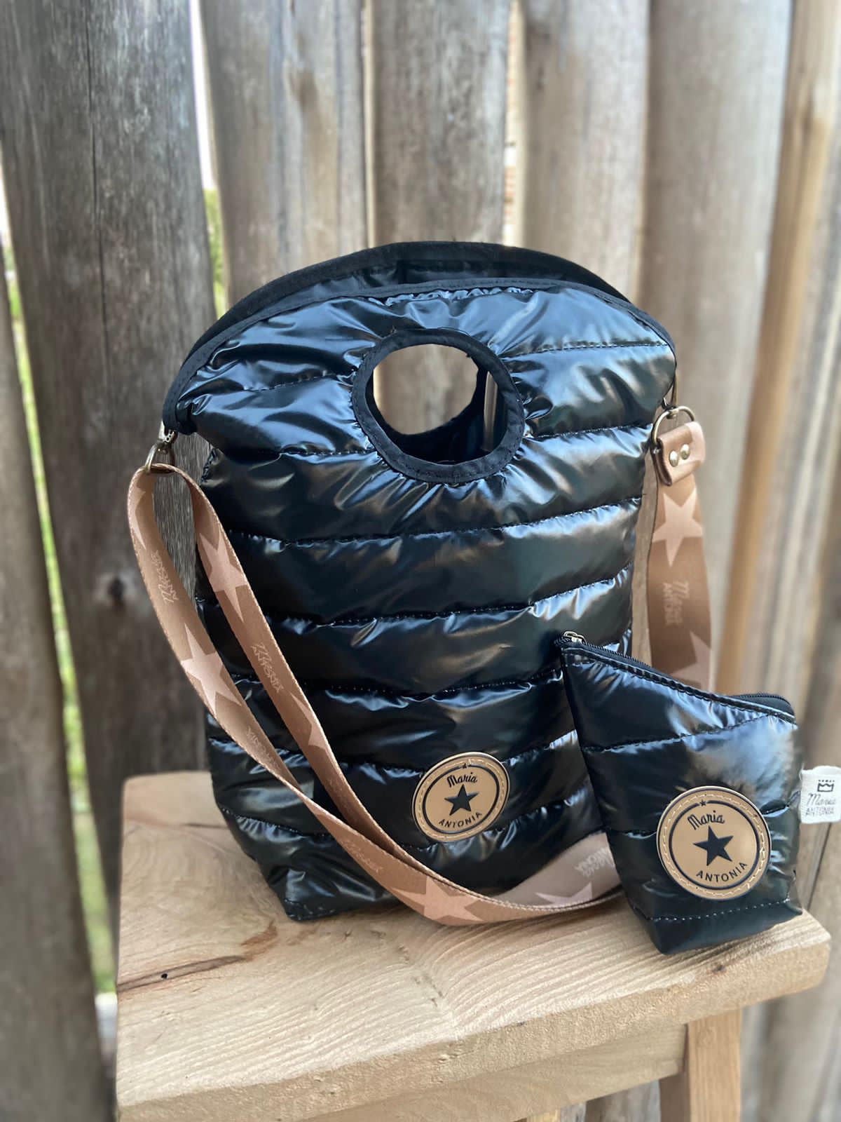 Bolso matero linia puffer de color negro