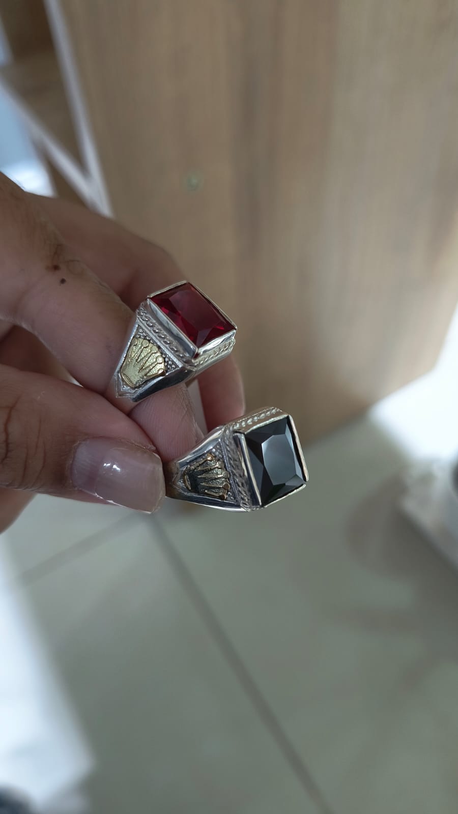 Anillo plata y oro de hombre con corona