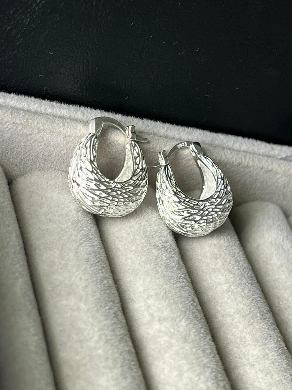 Aros tipo canasta de plata maciza