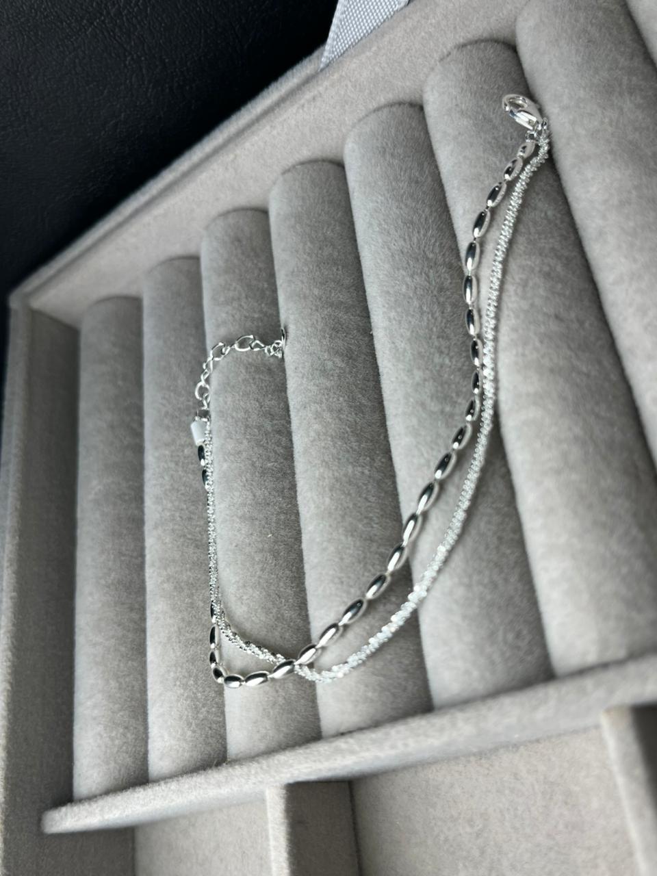 Pulsera doble de plata