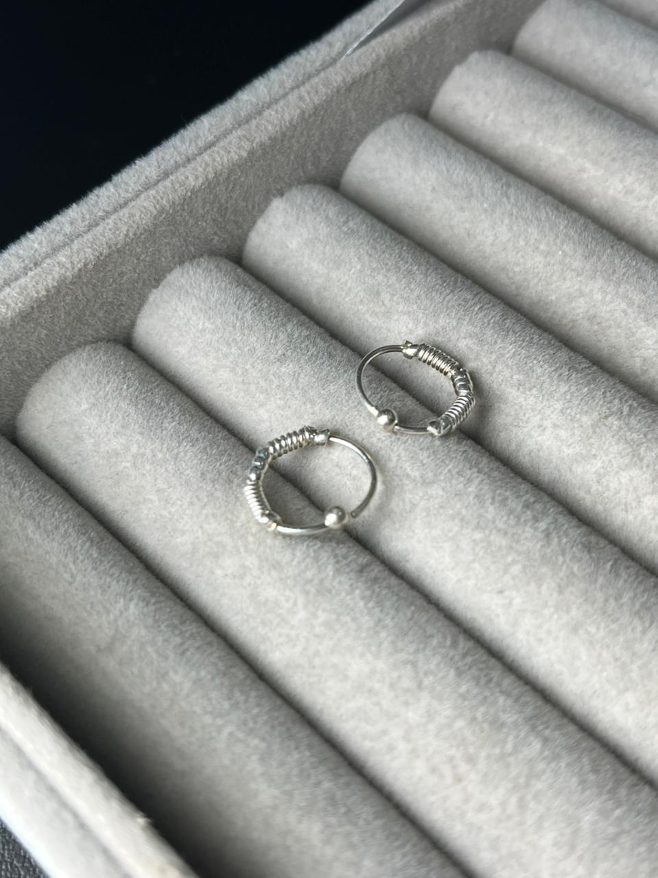 Aros mini cubanitos de plata