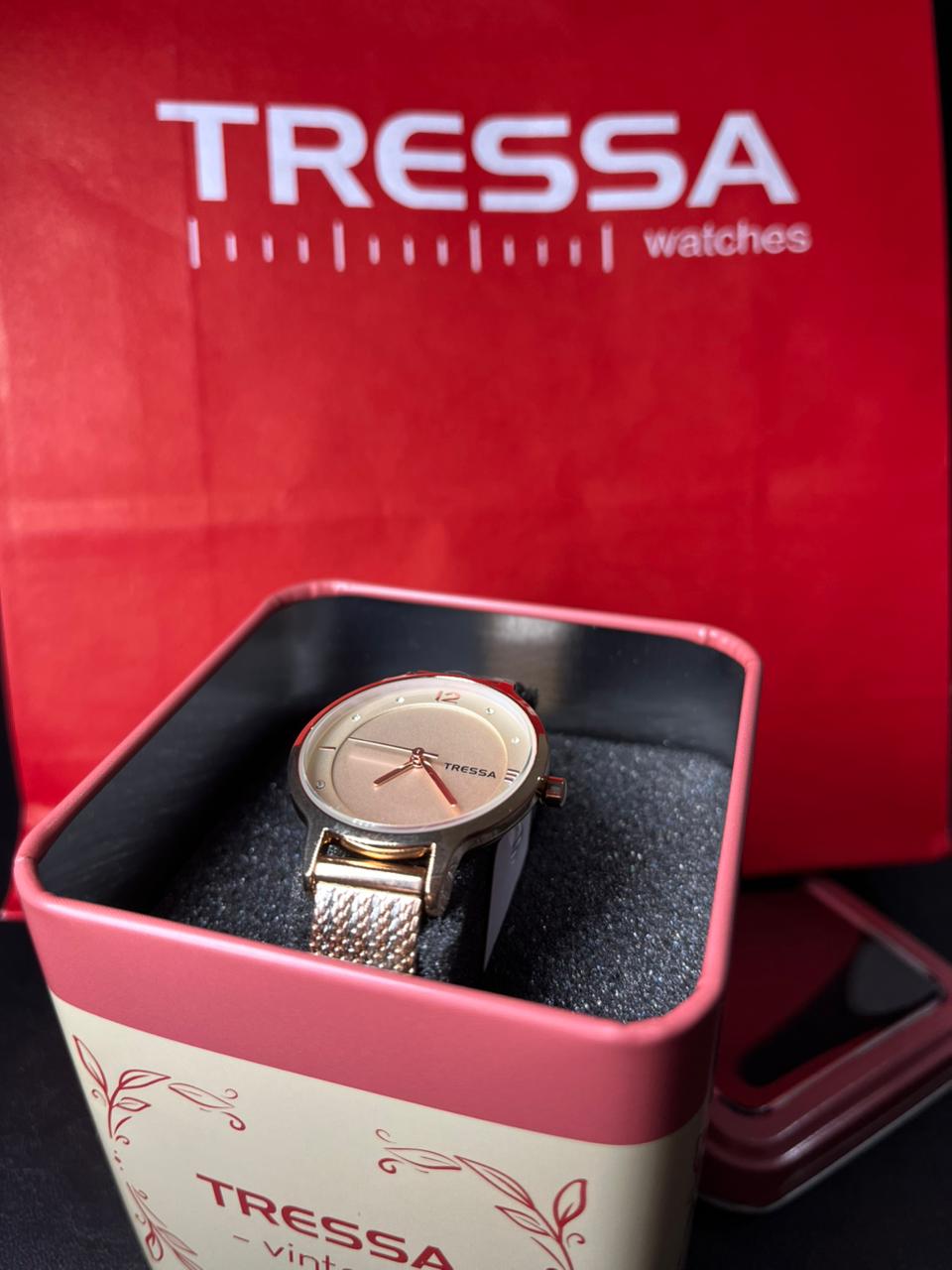 Reloj Tressa Maya de acero color cobre y plateado