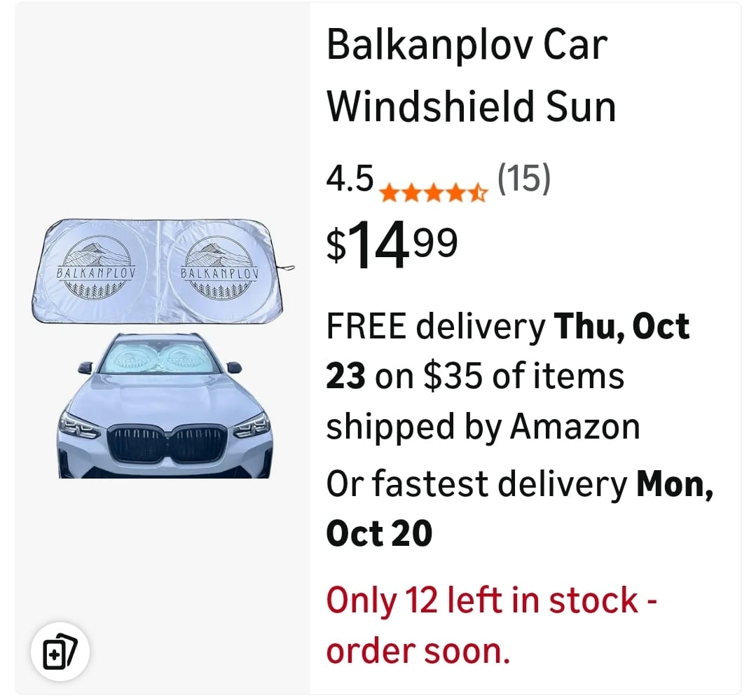 Balkanplov Car Windshield Sun Shade