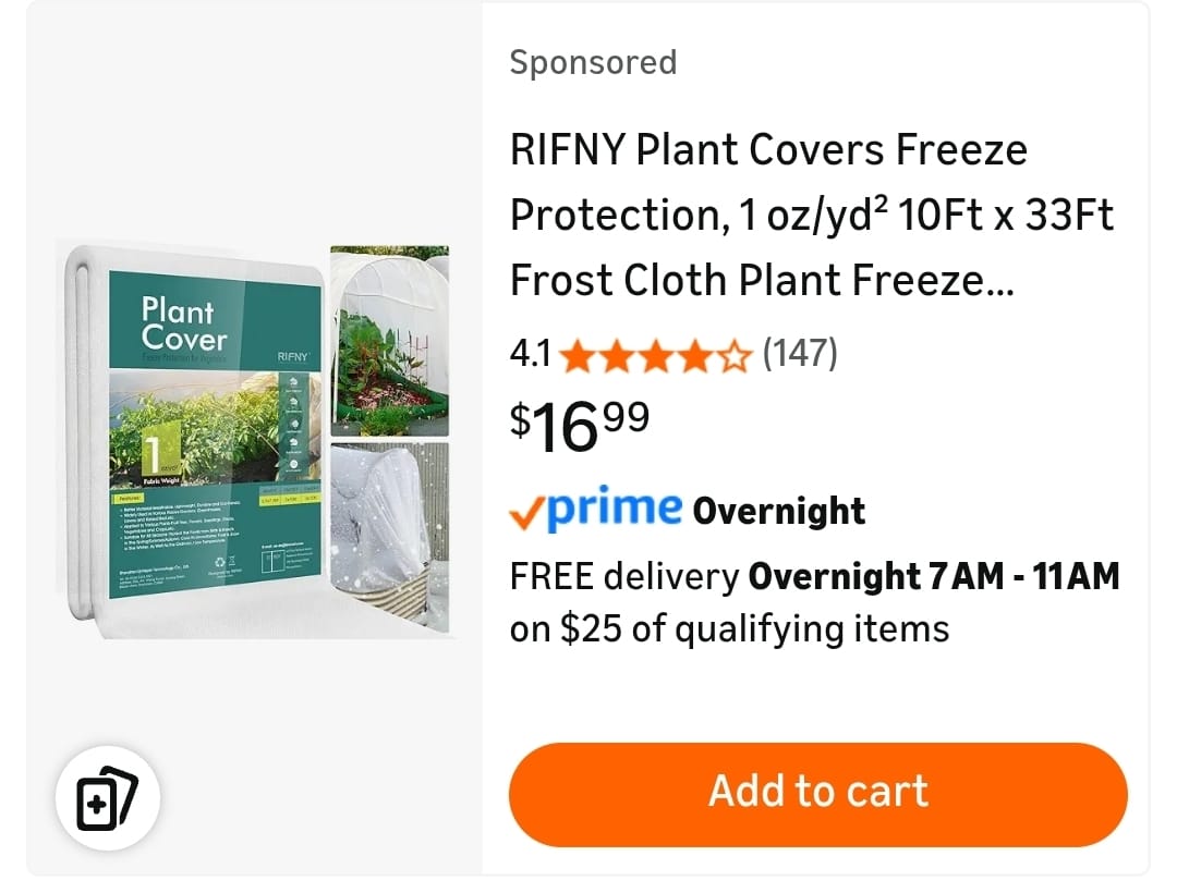 Plant Covers Freeze Protection