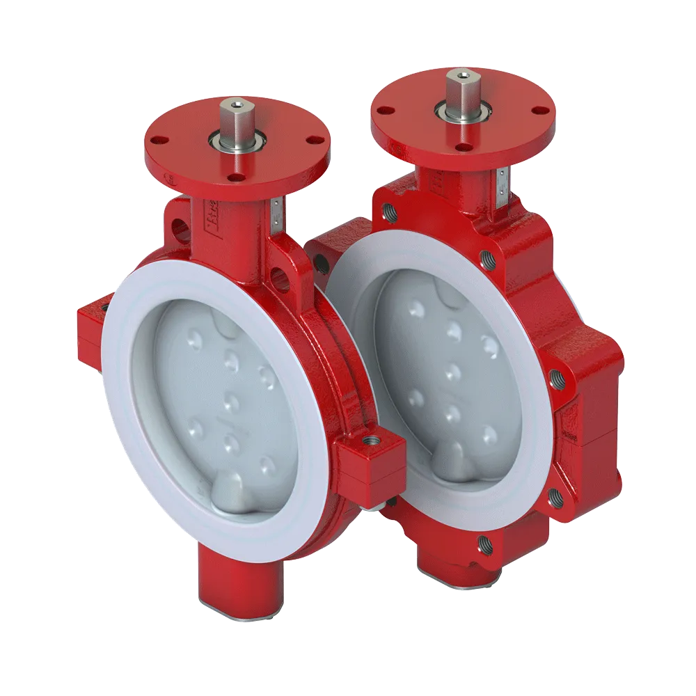 VÁLVULA MARIPOSA CON REVESTIMIENTO DE PFA ACRIS SERIE 24/25 BRAY